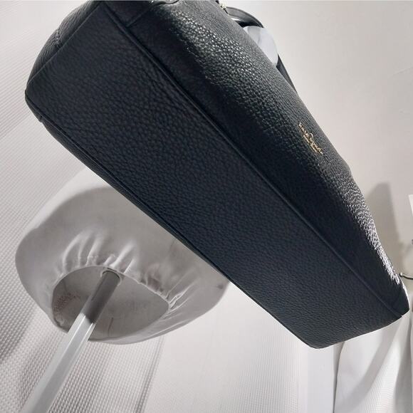 KATE SPADE! BLACK PEBBLED GENUINE LEATHER 3 COMPARTMENT SHOULDER BAG PURSE, BAG! - Picture 7 of 12